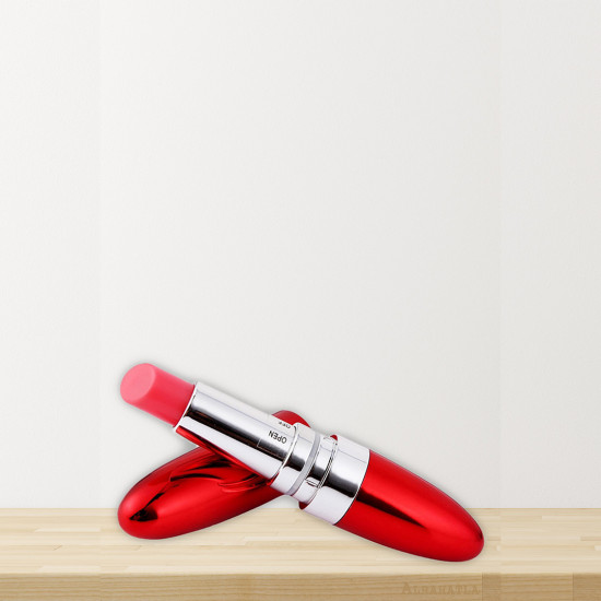 Yeni Seri Ruj Tasarımlı Vibratör Saklaması Kolay Vibratör Kırmızı
