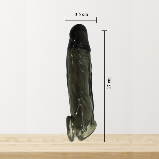 Penis Kılıfı 5 cm Dolgulu Uzatmalı Esnek Penis Kılıfı Transparan Zenci