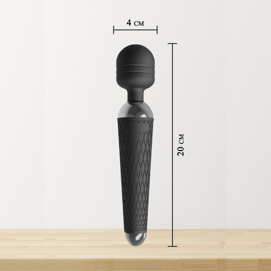 USB Şarjlı 10 Titreşim Modlu Orgazm Wand Masaj Vibratörü Siyah