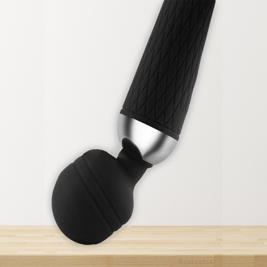 USB Şarjlı 10 Titreşim Modlu Orgazm Wand Masaj Vibratörü Siyah